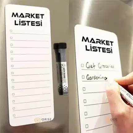 buzdolabı için mıknatıslı market listesi