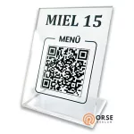 seffaf qr menu pleksi