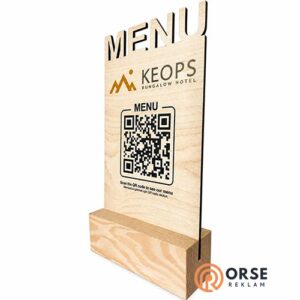 Ahşap Qr Menu Kahverengi