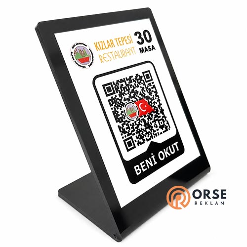 Qr Menu Pleksi Masa Üstü L Model