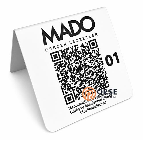 Qr Menu Masa Üstü Beyaz (1MM METAL)