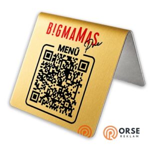 Krom Renk Masa Numarası Çift Taraflı (1MM METAL)