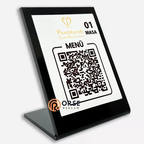 Qr Menu Pleksi Masa Üstü L Model
