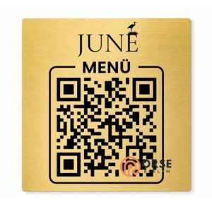 Qr Kodlu Masa Etiketi Metal Gold
