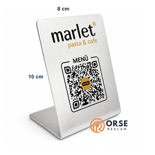 masa üstü qr menü metal büyük boy
